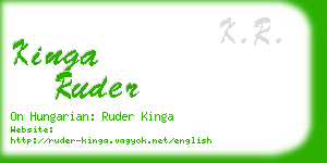 kinga ruder business card